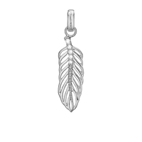 Large Topaz Feather Pendant, silver