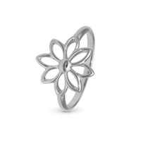Simple Flower Ring - Blankpoleret Sterling Sølv