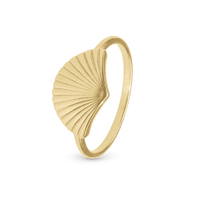 Fan Ring - Blankpoleret Forgyldt Sterling Sølv