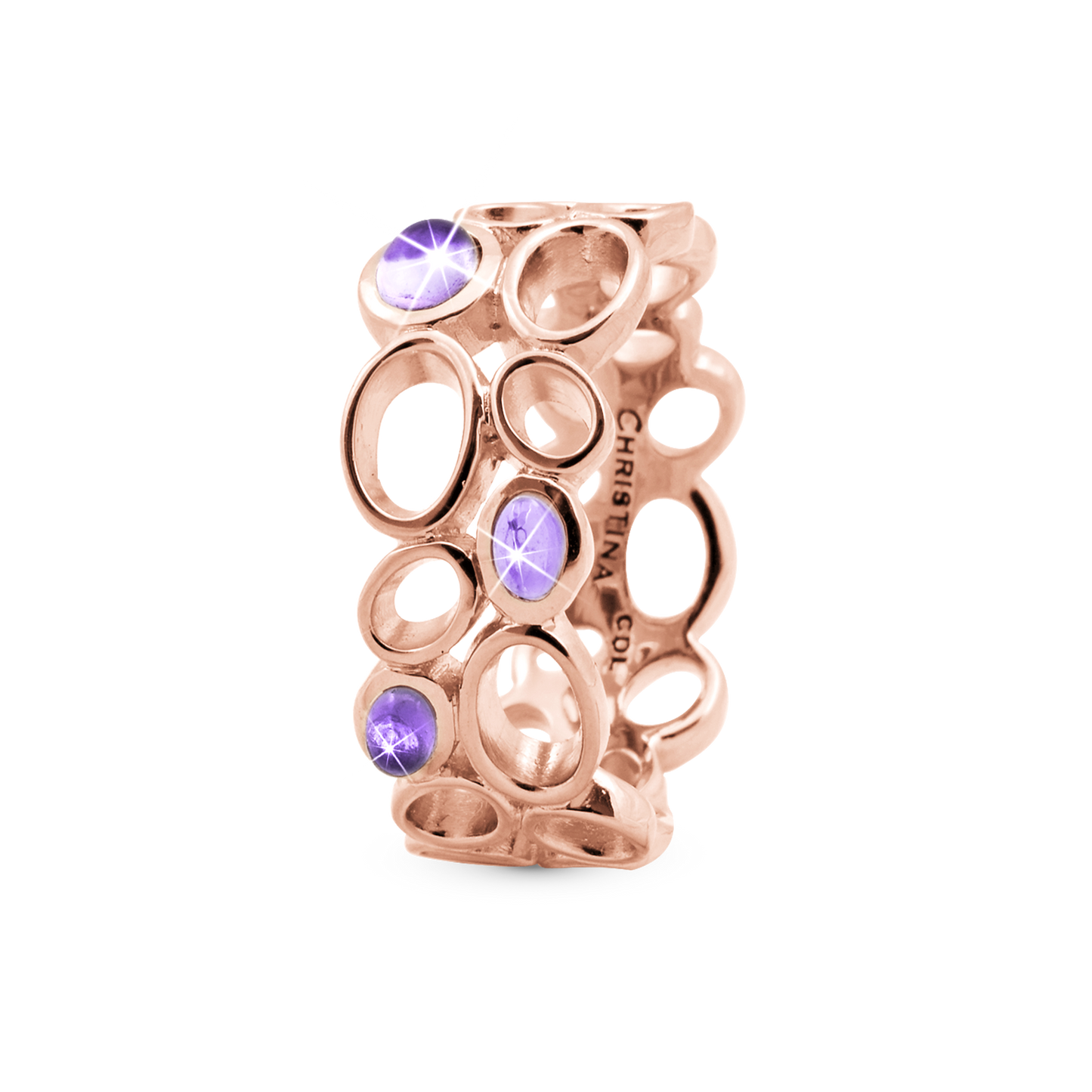Big Amethyst Bubbles,rosegold,