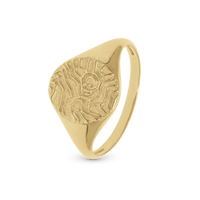 Fingerprint Ring - Blankpoleret Forgyldt Sterling Sølv