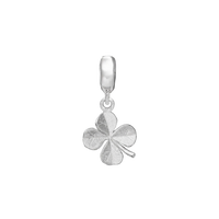 Clover Hænger Charm 4 mm Til Armbånd - Mat Sterling Sølv