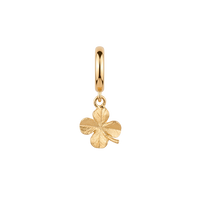 Clover Hænger Charm 6 mm Til Classic Armbånd - Mat Forgyldt Sterling Sølv