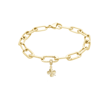 Mors Dag Forgyldt Small Link Armbånd Til Charms - m. 4 mm Charm i Forgyldt Sterling Sølv