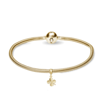 Mors Dag Forgyldt Charms Armbånd - m. 4 mm Charm i Forgyldt Sterling