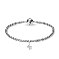 Mors Dag Sølv Charms Armbånd - m. 4 mm Charm i Sterling Sølv