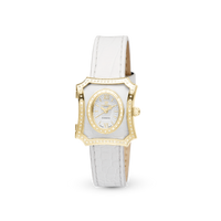 Dame Ur - Blankpoleret Forgyldt m. 90 Hvide Diamanter