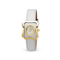 Dame Ur - Blankpoleret Forgyldt m. 28 Hvide Diamanter