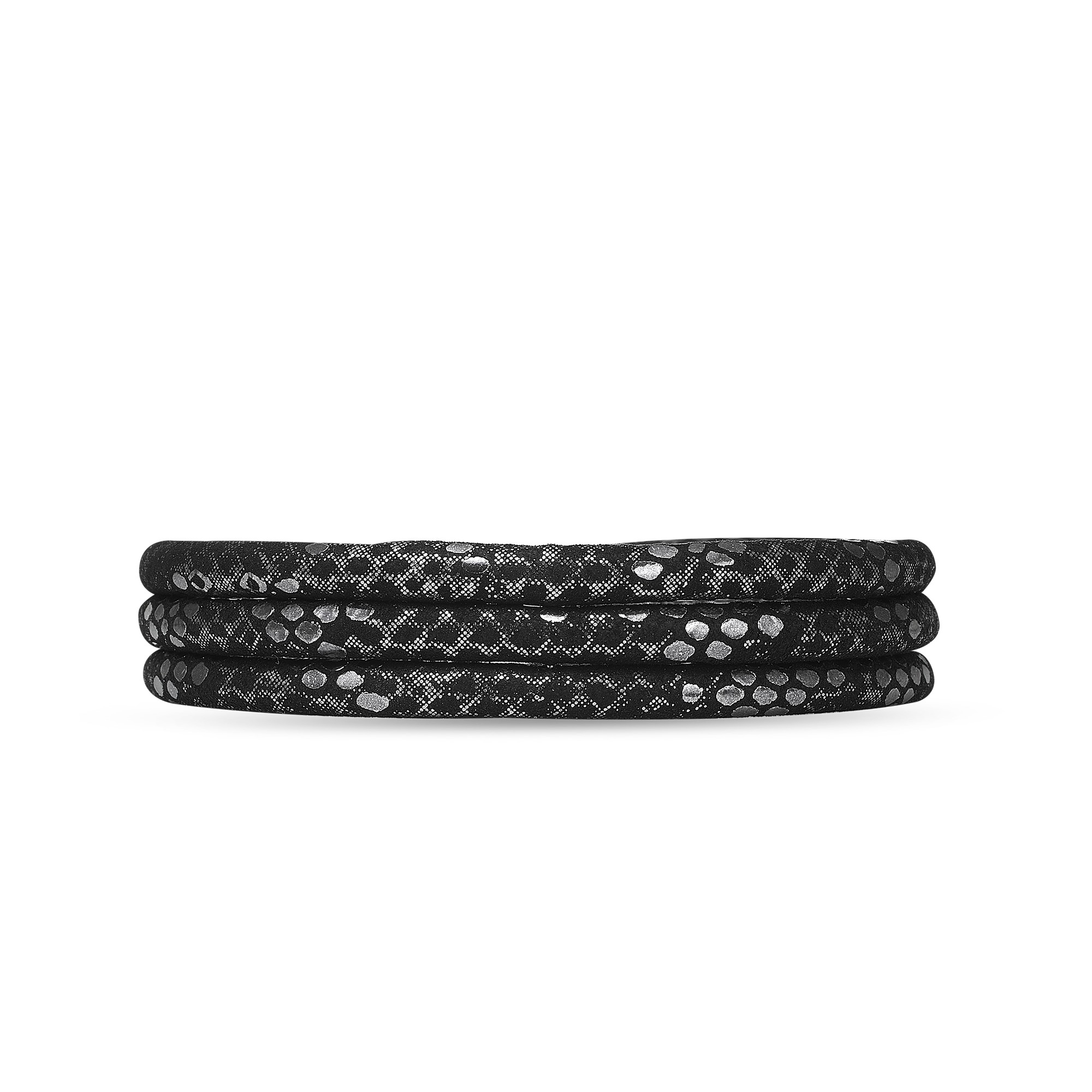 Slim Læderarmbånd - Silver Black - CHRISTINA