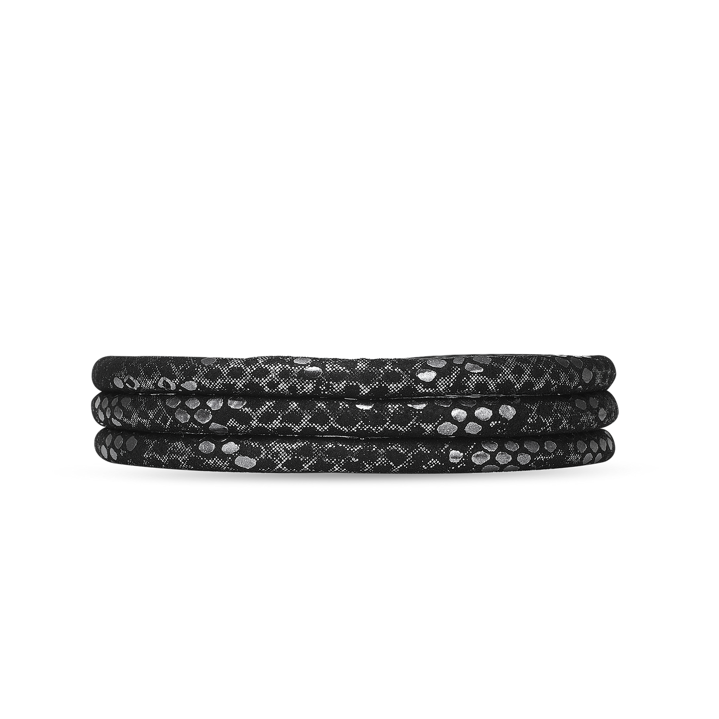 Slim Læderarmbånd - Silver Black