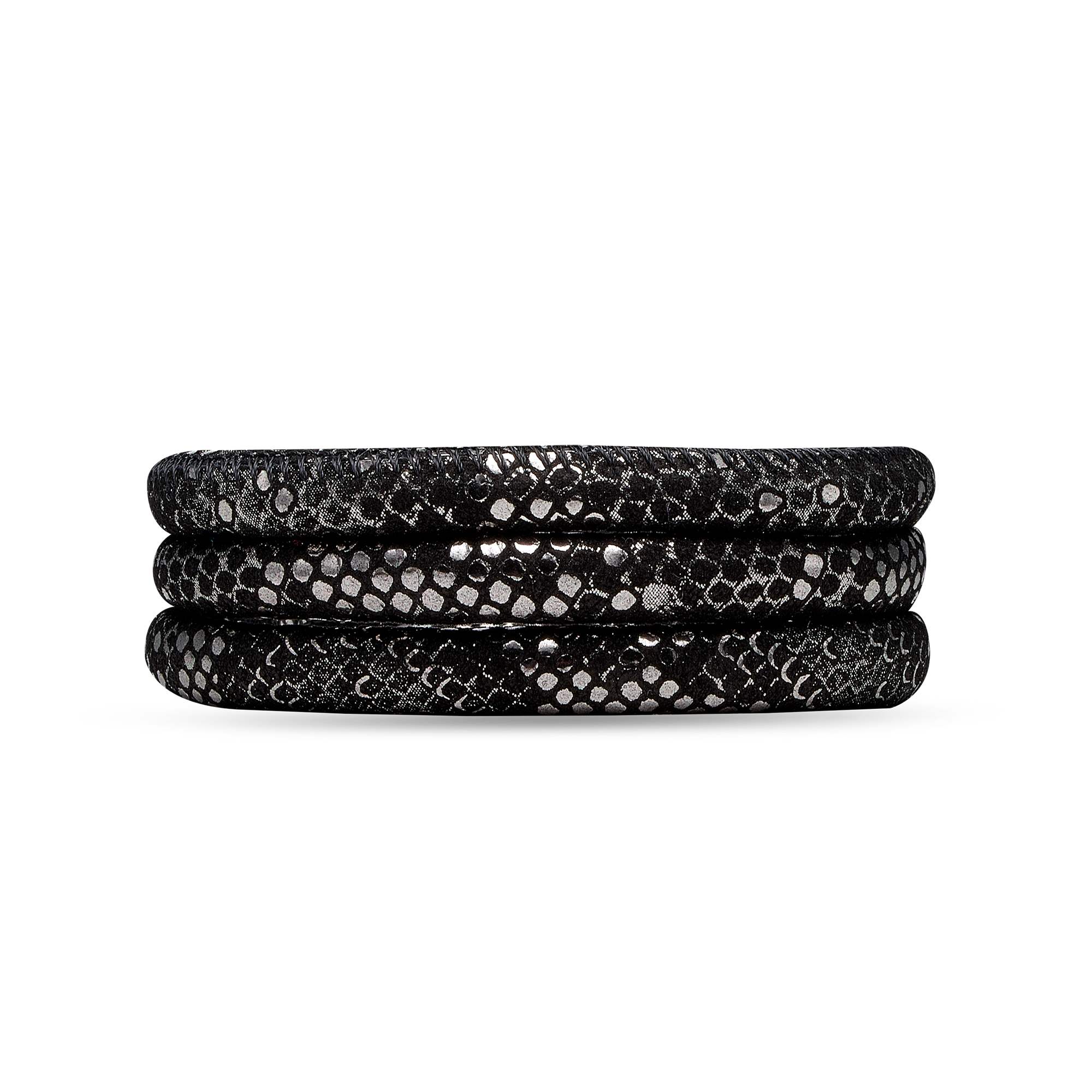 Classic Læderarmbånd - Silver Black - CHRISTINA