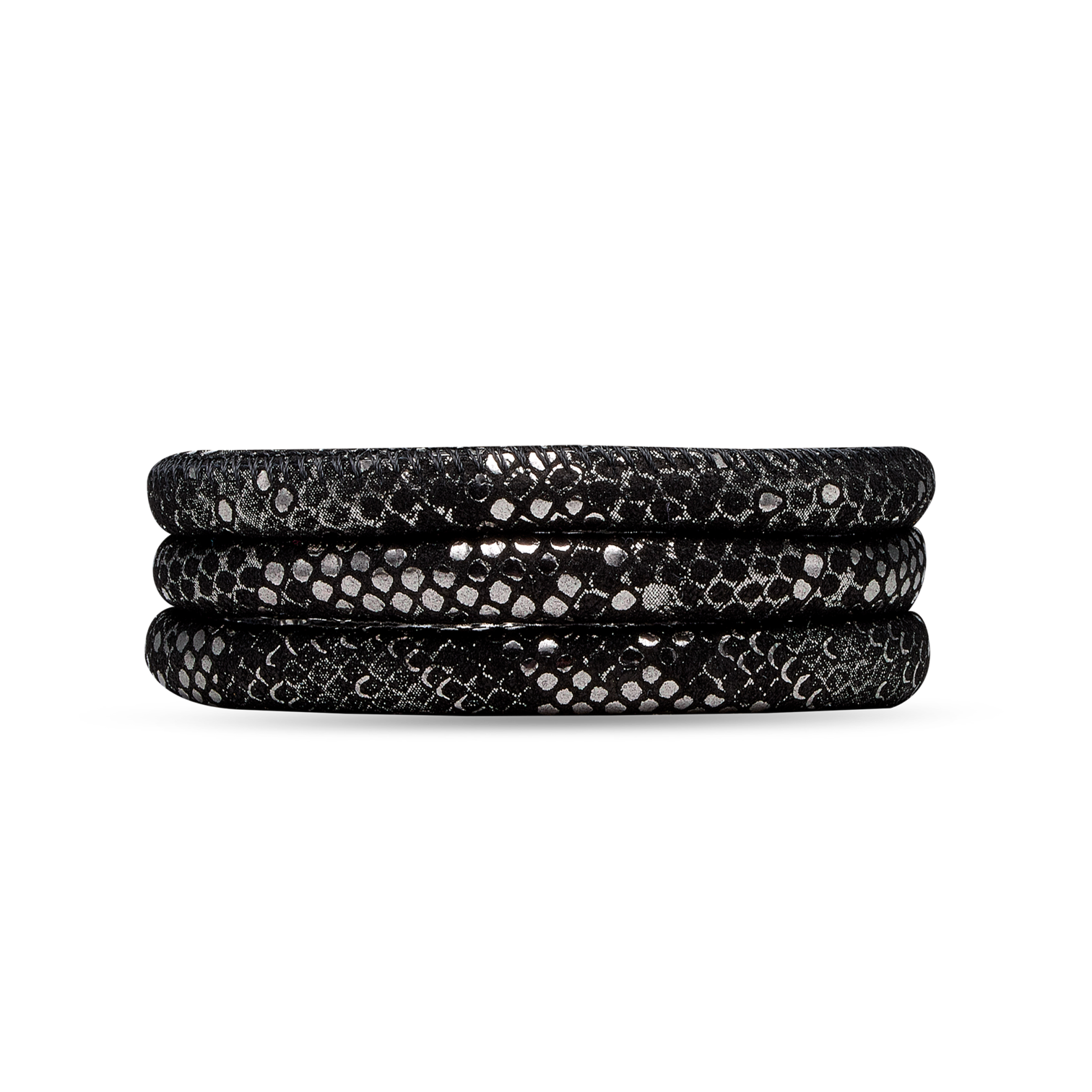 Læderarmbånd - silver black - CHRISTINA