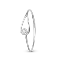 Sparkling World Bangles - Blankpoleret Sterling Sølv m. 19 Hvide Topas