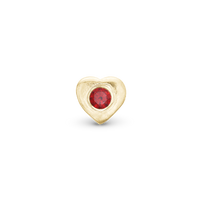Ruby Heart Element Til Ur - Blankpoleret Forgyldt Sterling Sølv m. 1 Rubin
