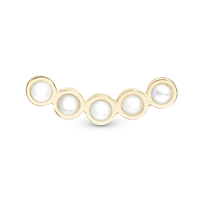 Mother of Pearl Element Til Ur - Blankpoleret Forgyldt Sterling Sølv m. 5 Hvide Perlemor