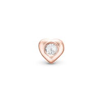 Topaz Heart Element til Ure - Blankpoleret Rosaforgyldt m. 1 Topas