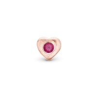 Ruby Heart Element Til Ure - Blankpoleret Rosaforgyldt m. 1 Rubin