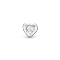 Topaz Heart Element Til Ur - Blankpoleret Sterling Sølv m. 1 Topas
