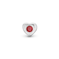 Ruby Heart Element Til Ur - Blankpoleret Sterling Sølv m. 1 Rubin