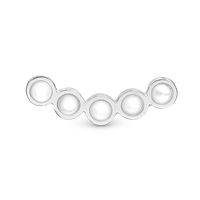 Mother of Pearl Element Til Ur - Blankpoleret Sterling Sølv m. 5 Hvide Perlemor