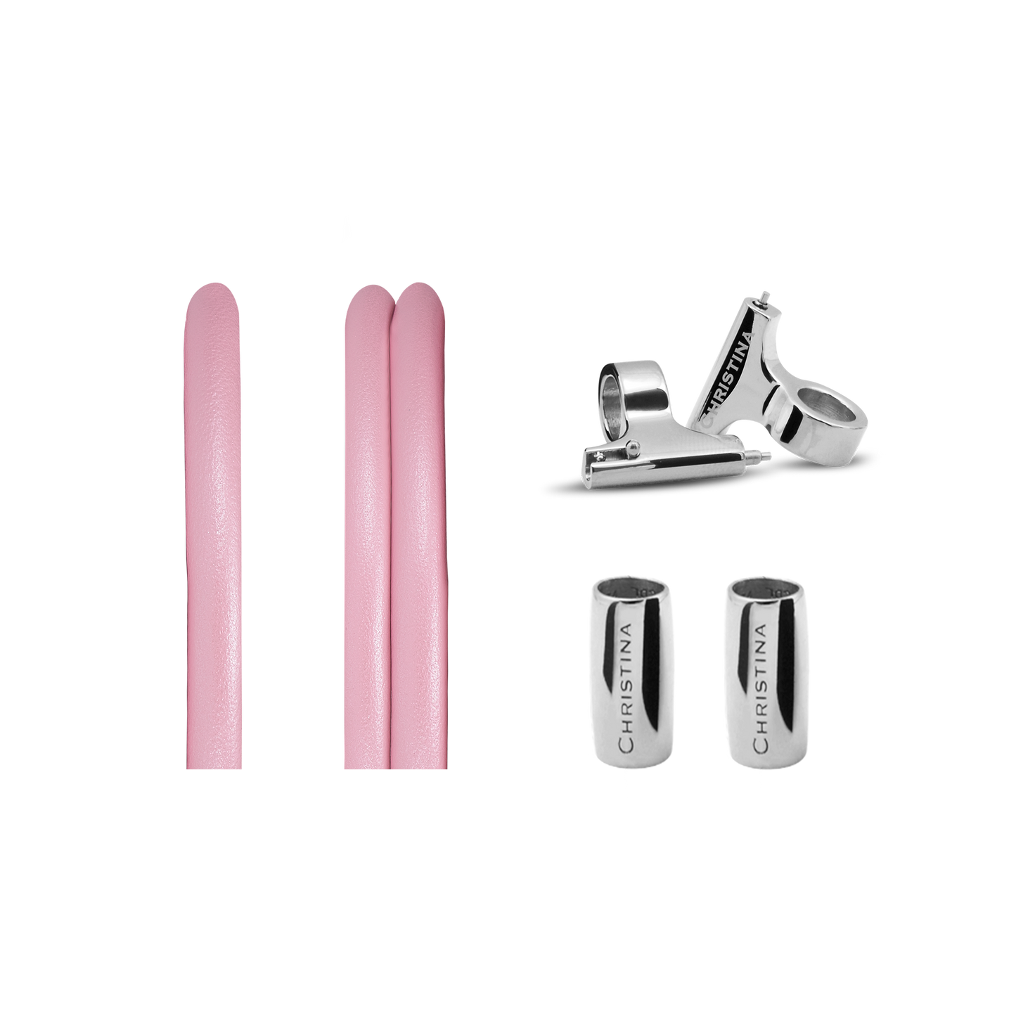 Slim Lædersæt til ur Pink