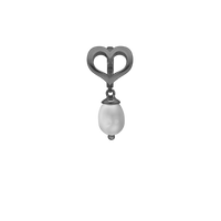 True Pearl Hænger Charm 6 mm Til Armbånd - Blankpoleret Rutheniumbelagt m. 1 Ferskvandsperle