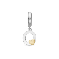 Bogstav O Hænger Charm 6 mm Til Armbånd - Blankpoleret Bicolor