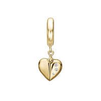 My Secret Hænger Charm 6 mm Til Armbånd - Mat Forgyldt Sterling Sølv m. 3 Hvide Topas