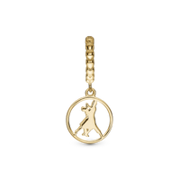 Dance with Me Hænger Charm 6 mm Til Armbånd - Blankpoleret Forgyldt Sterling Sølv