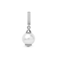Pearl Dream white Hænger Charm 6 mm Til Armbånd - Blankpoleret Sterling Sølv m. 1 Ferskvandsperle