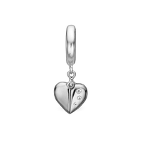 My Secret Hænger Charm 6 mm Til Armbånd - Mat Sterling Sølv m. 3 Hvide Topas