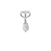 True Pearl Hænger Charm 6 mm Til Armbånd - Blankpoleret Sterling Sølv m. 1 Ferskvandsperle