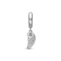 My Angel Hænger Charm 6 mm Til Armbånd - Blankpoleret Sterling Sølv m. 9 Hvide Cubic Zirkonia