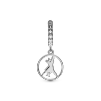 Dance with Me Hænger Charm 6 mm Til Armbånd - Blankpoleret Sterling Sølv