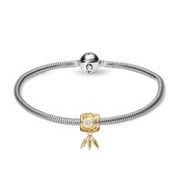 Kampagne Charms armbånd m. Live, Love, Hope i forgyldt