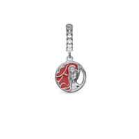 Rødt hår - Hænger Charm 4 mm Til Armbånd - Sterling Sølv