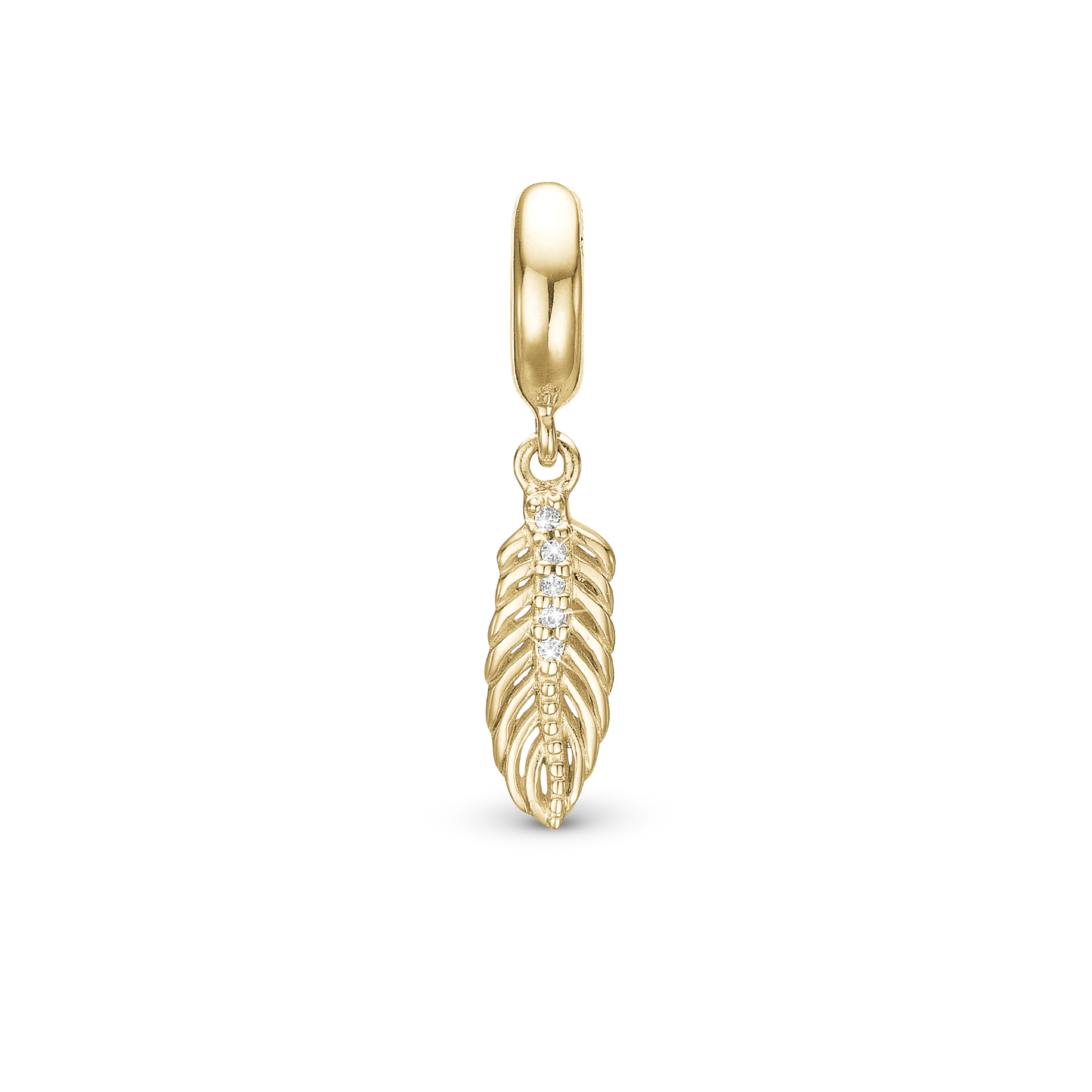 Topaz Feather, gold plated silver