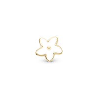 Flower Heaven - Charm 4 mm Til Armbånd - Blankpoleret Forgyldt Sterling Sølv