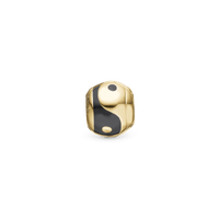 Yin & Yang - Charm 4 mm Til Armbånd - Blankpoleret Forgyldt Sterling Sølv