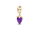 Purple Chalcedony charm forgyldt Charms til sølvarmbånd - CHRISTINA