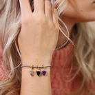 Purple Chalcedony charm forgyldt Charms til sølvarmbånd - CHRISTINA