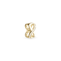 Eternity double - Charm 4 mm Til Armbånd - Blankpoleret Forgyldt Sterling Sølv m. 10 Topas