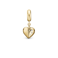 My Secret - Hænger Charm 4 mm Til Armbånd - Satin Forgyldt Sterling Sølv m. 3 Topas