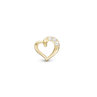 Love Story - Charm 4 mm Til Armbånd - Blankpoleret Forgyldt Sterling Sølv m. 3 Cubic Zirkonia