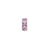 Lavender Baguette - Charm 4 mm Til Armbånd - Blankpoleret Forgyldt Sterling Sølv m. 10 Cubic Zirkonia