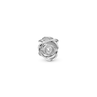 Sparkling Rose - Charm 4 mm Til Armbånd - Blankpoleret Sterling Sølv m. 3 Cubic Zirkonia