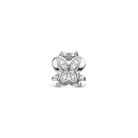 Butterfly Change Stopper - Charm 4 mm Til Armbånd - Blankpoleret Sterling Sølv m. 18 Topas