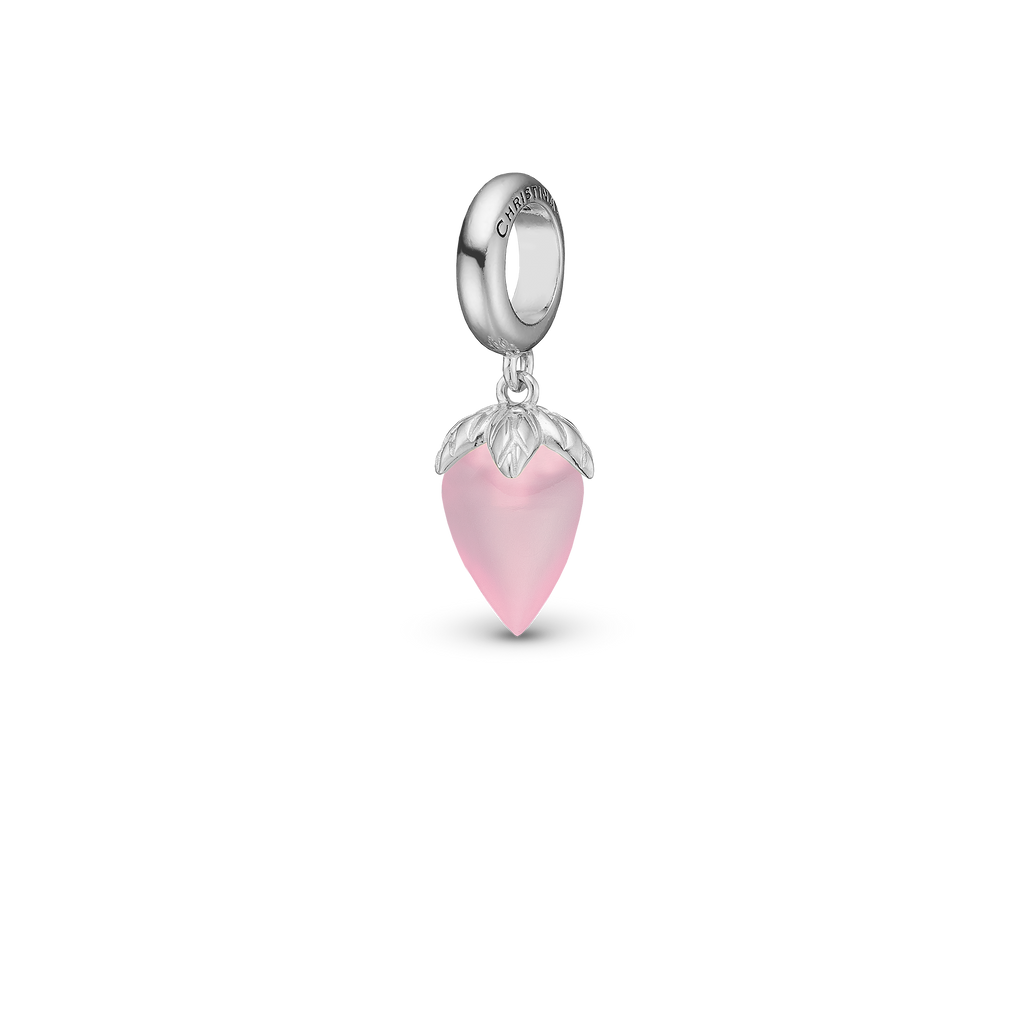 Pink Chalcedony charms sølv Charms til sølvarmbånd - CHRISTINA