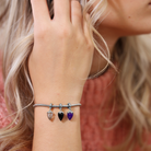 Purple Chalcedony charm sølv Charms til sølvarmbånd - CHRISTINA
