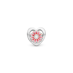Pink Marguerite Charms til sølvarmbånd - CHRISTINA